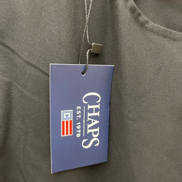 New Chaps Mens 38/32 Solid black dress pants pockets zip Semi Formal Stretch Big - Picture 4 of 11